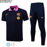 POLO Maglia Set Completo Barcellona 2025/2026 Blu Navy Purpureo
