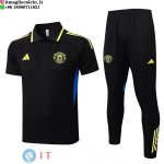 POLO Maglia Set Completo Manchester United 2025/2026 Nero Giallo POLO Maglia Set Completo Manchester United 2025/2026 Nero Giallo