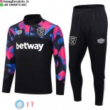 Felpa Da Allenamento Set Completo West Ham United 22-23 Rosa Nero