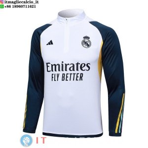 Felpa Da Allenamento Real Madrid 2023/2024 Bianco Blu