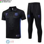 POLO Maglia Set Completo Barcellona 2025/2026 Nero Purpureo