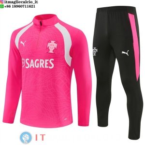Tuta da Allenamento Portogallo Mezza Cerniera 2026 Rosa Nero