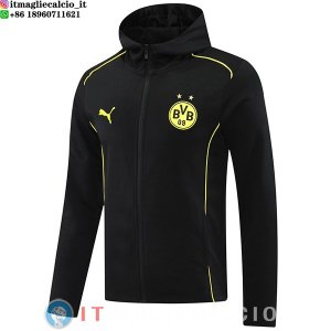 Giacca Felpa Cappuccio Borussia Dortmund 24-25 Nero