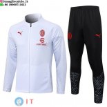 Giacca Set Completo Lunga Zip AC Milan 23-24 Bianco Nero