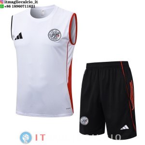 Senza Maniche Set Completo Maglia Ajax 2025/2026 Bianco Nero