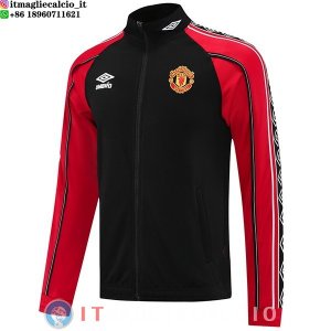 Giacca Lunga Zip Manchester United 25-26 Nero I Rosso