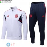 Giacca Set Completo Lunga Zip Bayern Monaco 22-23 Bianco Blu Rosso