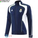 Giacca Lunga Zip Real Madrid 2025/2026 Blu Navy Bianco