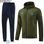 Giacca Felpa Cappuccio Set Completo Napoli 24-25 Blu Verde