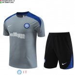 Formazione Bambino Set Completo Maglia Inter Milan 2023/2024 Grigio Nero Blu