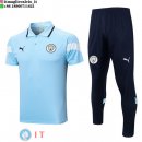 POLO Maglia Set Completo Manchester City 2022/2023 Blu