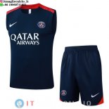 Senza Maniche Set Completo Maglia Paris Saint Germain 2025/2026 Blu Navy Rosso