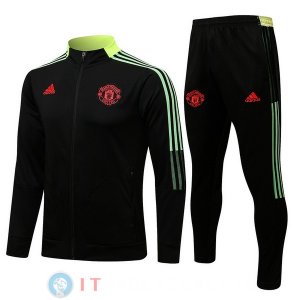 Giacca Set Completo Manchester United 21-22 Nero Verde Rosso