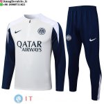 Felpa Da Allenamento Bambino Set Completo Inter Milan 25-26 Bianco Blu Felpa Da Allenamento Bambino Set Completo Inter Milan 25-26 Bianco Blu