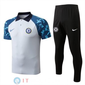 POLO Maglia Set Completo Chelsea 2022/2023 Bianco Nero