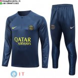 Felpa Da Allenamento Set Completo PSG 23-24 Blu Navy