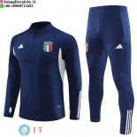 Felpa Da Allenamento Set Completo Italia 2023 Blu I Navy