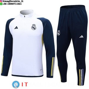 Felpa Da Allenamento Set Completo Real Madrid 2023/2024 Bianco I Blu