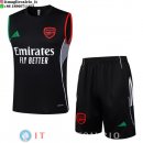 Senza Maniche Set Completo Maglia Arsenal 2025/2026 Nero Rosso