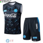 Senza Maniche Set Completo Maglia Napoli 2025/2026 Nero Blu Senza Maniche Set Completo Maglia Napoli 2025/2026 Nero Blu