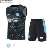 Senza Maniche Set Completo Maglia Napoli 2025/2026 Nero Blu Senza Maniche Set Completo Maglia Napoli 2025/2026 Nero Blu