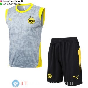 Senza Maniche Set Completo Maglia Borussia Dortmund 2026/2027 Grigio Giallo Nero