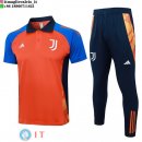 POLO Maglia Set Completo Juventus 2024/2025 Arancione Blu Navy