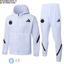 Giacca con Cappuccio e Zip Completa e Pantaloni Ajax 2025/2026 Bianco Nero