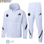 Giacca con Cappuccio e Zip Completa e Pantaloni Ajax 2025/2026 Bianco Nero Giacca con Cappuccio e Zip Completa e Pantaloni Ajax 2025/2026 Bianco Nero