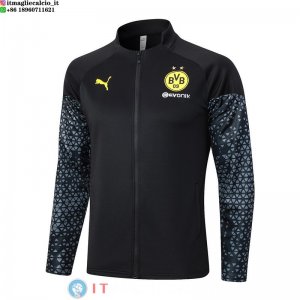 Giacca Lunga Zip Borussia Dortmund 23-24 Nero Grigio