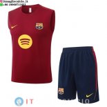 Senza Maniche Set Completo Maglia Barcellona 2026/2027 Borgogna Giallo Senza Maniche Set Completo Maglia Barcellona 2026/2027 Borgogna Giallo