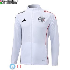 Giacca Full Zip Allenamento Ajax 2025/2026 Bianco Rosso