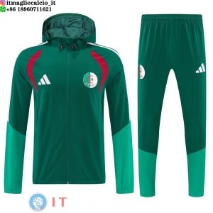Giacca con Cappuccio e Zip Completa e Pantaloni Algeria 2026 Verde