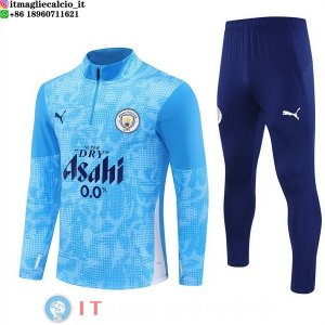 Felpa Da Allenamento Bambino Set Completo Manchester City 2025/2026 Blu