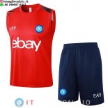 Senza Maniche Set Completo Maglia Napoli 2024/2025 Rosso I Blu