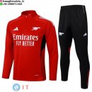 Felpa Da Allenamento Set Completo Arsenal 2025 Rosso Nero