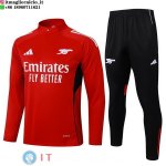 Felpa Da Allenamento Set Completo Arsenal 2025 Rosso Nero Felpa Da Allenamento Set Completo Arsenal 2025 Rosso Nero