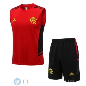 Senza Maniche Set Completo Maglia Flamengo 2022/2023 Rosso