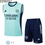 Senza Maniche Set Completo Maglia Arsenal 2025/2026 Verde Luce Blu Senza Maniche Set Completo Maglia Arsenal 2025/2026 Verde Luce Blu