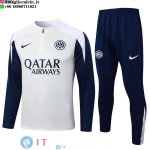 Felpa Da Allenamento Set Completo Inter Milan 25-26 Bianco Blu Felpa Da Allenamento Set Completo Inter Milan 25-26 Bianco Blu