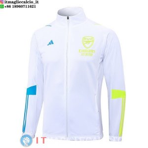 Giacca Lunga Zip Arsenal 23-24 Bianco Blu Giallo