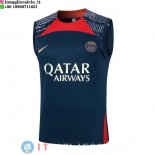 Senza Maniche Maglia Paris Saint Germain 2023/2024 Blu Rosso Purpureo