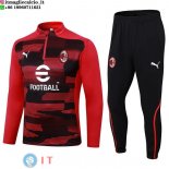 Felpa Da Allenamento Set Completo AC Milan 24-25 Rosso I Nero