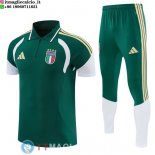 POLO Maglia Set Completo Italia 2026 Verde I Bianco