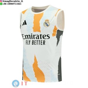 Senza Maniche Maglia Real Madrid 2025/2026 Bianco Arancione