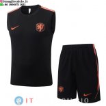 Senza Maniche Set Completo Maglia Paesi Bassi 2026 Nero Senza Maniche Set Completo Maglia Paesi Bassi 2026 Nero