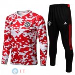 Giacca Set Completo Manchester United 21-22 Rosso Bianco Nero