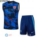 Senza Maniche Set Completo Maglia Inghilterra 2024 Blu