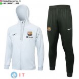 Giacca Felpa Cappuccio Set Completo Barcellona 23-24 Grigio Luce