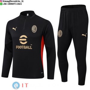 Felpa Da Allenamento Set Completo AC Milan 24-25 Nero